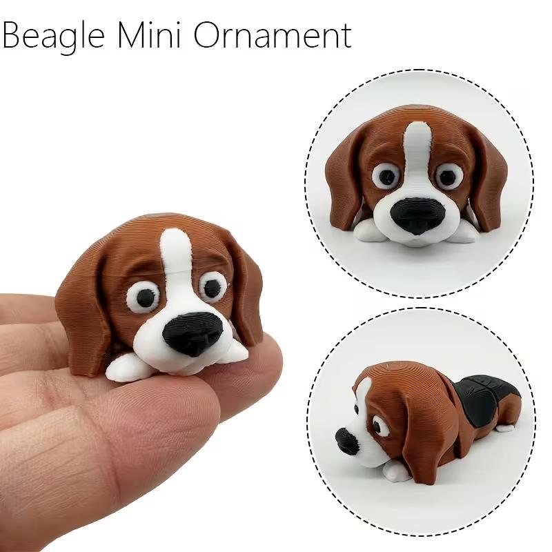 3D Printed Cute Dog Figurine Mini Desktop Ornament Pet Dog Model Decor Gift