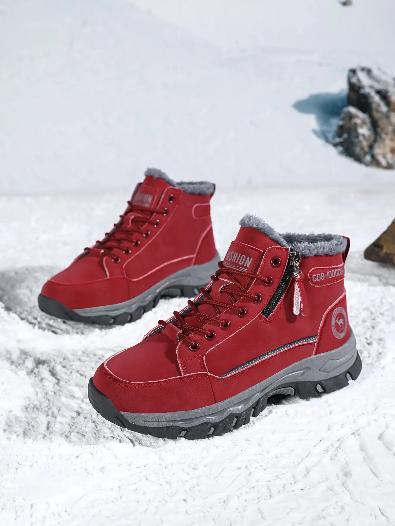 Women's Winter Snow Boots, Side Zipper, Thick Sole, Anti-Slip, Warm, High Top, Casual Style, Eva Material, All Seasons, Wide Fit