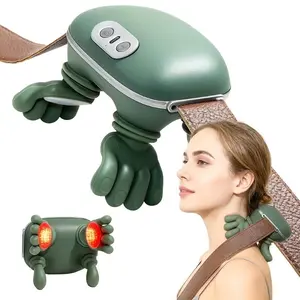 Shoulder Neck Massager, Bioheat Massage Device, Finger Joint Head, 4D Kneading, Realistic Palm Pattern, Relieves Muscle Tension, Neck Shoulder Relaxer