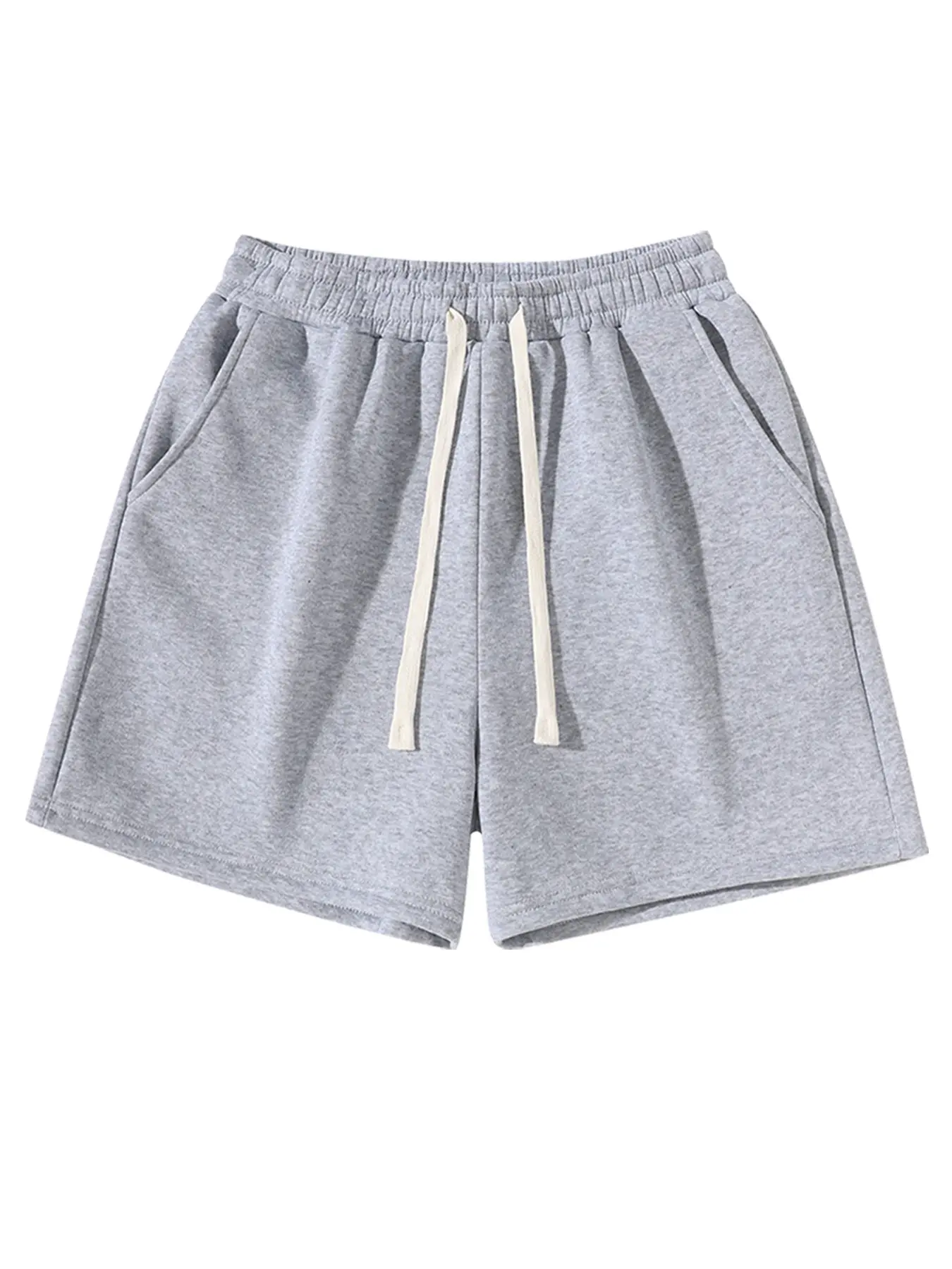 Men's Sporty Plain Athletic Wear Drawstring Workout Shorts, Fitted Waist Design, Ideal for Running and Fitness, All-Season Men's Athletic Bottoms