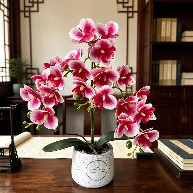 27 Pcs Artificial Orchid Flowers, Faux Decorative Flowers, Artificial Flower Decorations, Creative Desktop Decor, Indoor Outdoor Greenery, Home Office Lobby Decoration, Gift Idea