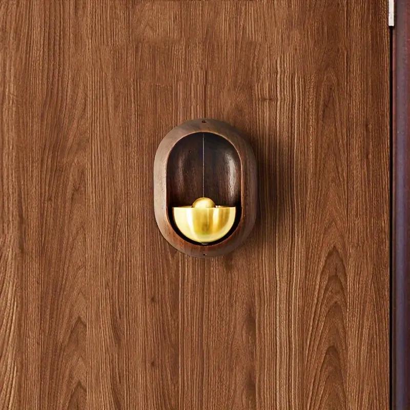 Vintage Wooden Japanese Bell, Traditional Charming Wooden Japanese Bell, Doorbell with Suction Cup, Door Hardware for Home Entrance Reminder and Decor