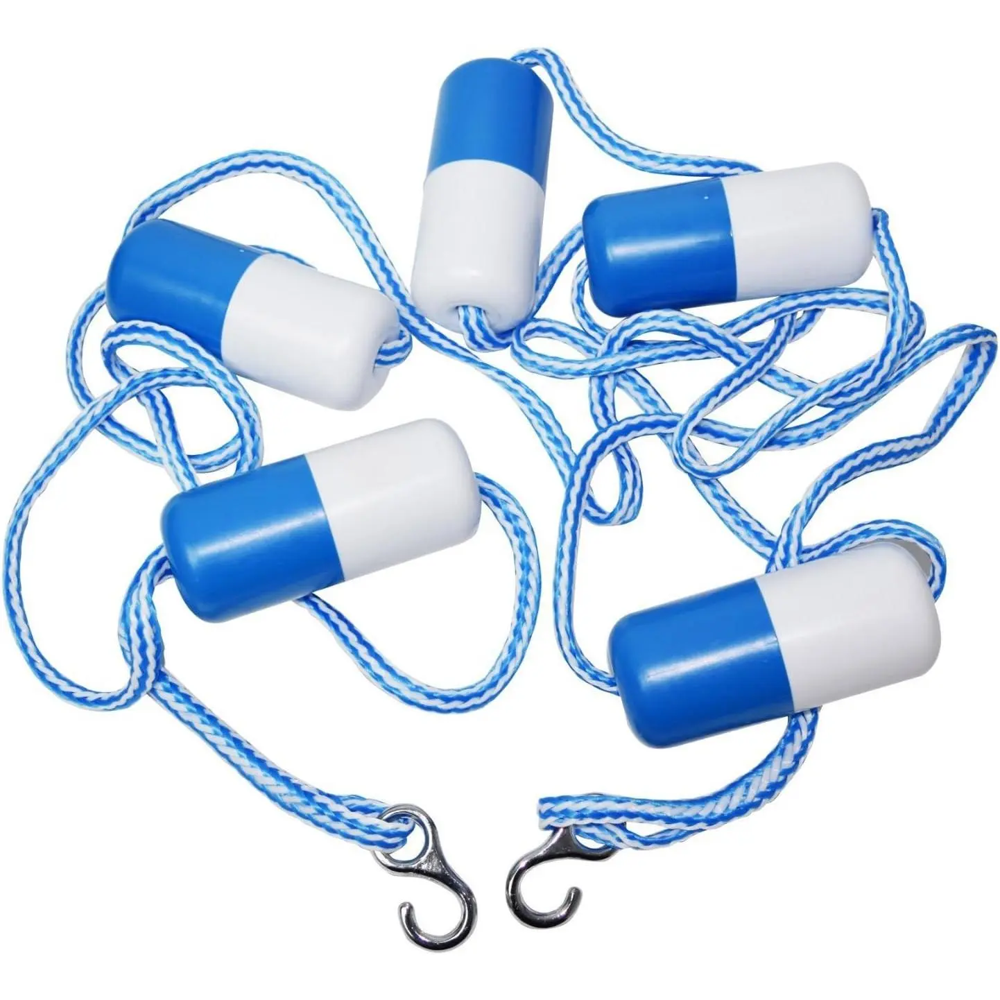 Swimming Pool Safety Divider Rope with Float Line - Heavy Duty Durable Nylon, 2 Pre-Assembled Stainless Steel Hooks Included, Easy Install for Pool Safety Barrier, Lane Divider, Inground Above Ground Pool Accessories