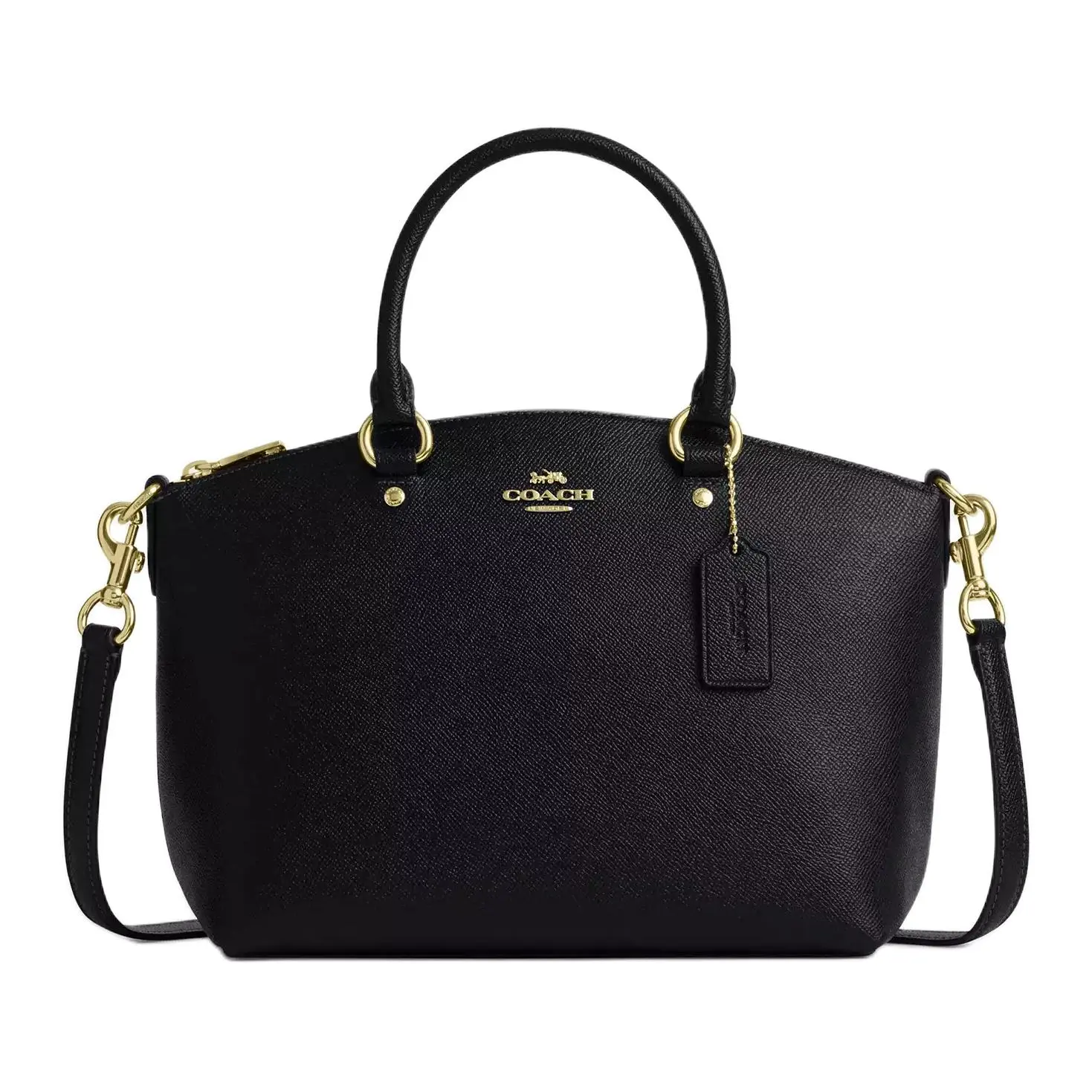 COACH Sadie 30 Crossbody Bag for Women – Textured Leather with Gold-Tone Hardware, Large Size, Black