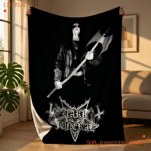 1pc of Dark Funeral Band Logo Art Throw Blanket, Soft Bedding Throw, a Perfect Mother'S Day Gift for Gamer Moms And a Cozy Addition to a Streamer'S Room