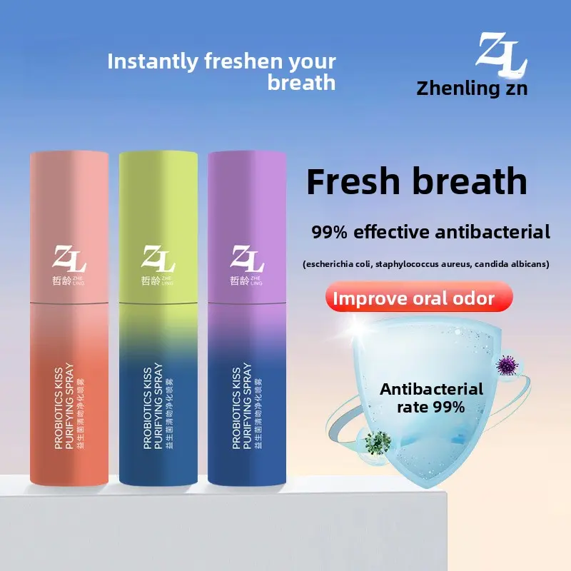 Probiotic Oral Freshness Spray, Gentle Cleansing Mouthwash with Peppermint Fragrance - Antibacterial, Portable for Kissing, Oral Care