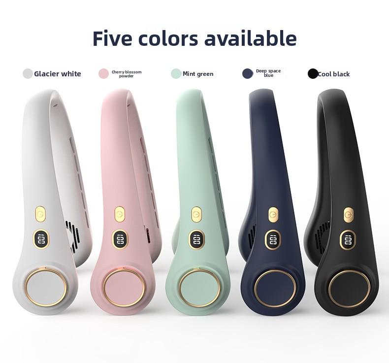New Neck-Hanging Bladeless Fan USB Rechargeable Office Lazy Person Portable Silent Mini Fan