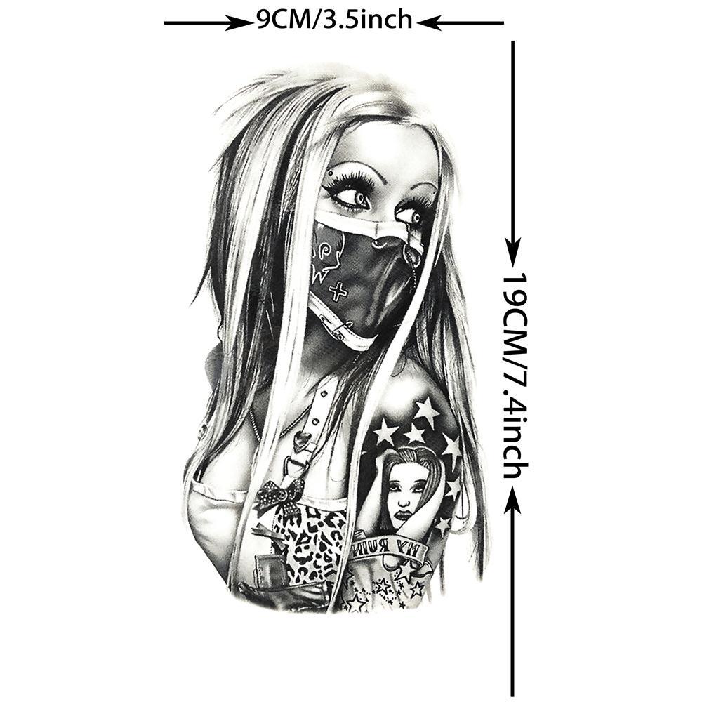 Animal & Figure Pattern Temporary Tattoo Sticker, 10pcs/set Realistic Fake Tattoo Decals, Waterproof Body Art Stickers for Women Men