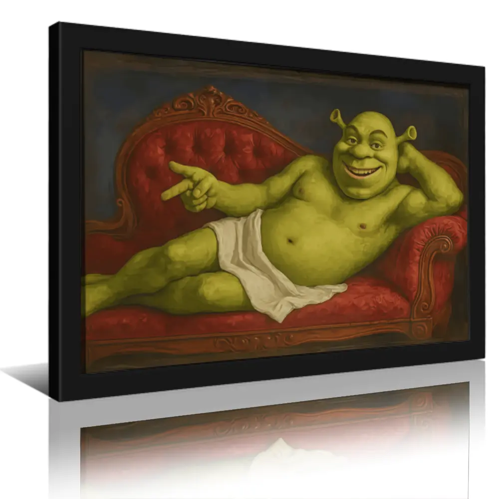 [New Launch] Lightweight Renaissance Shrek Print Funny Meme Bathroom Poster, Whimsical Home Decor Artwork, Cool Kid Room Decoration, House Decor Gift for Home Supplies Enthusiasts
