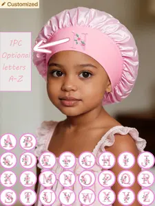 1pc Infant/Toddler 26 Letter Smooth Satin Sleep Cap, Fashionable & Comfortable, Breathable Anti-Slip, Daily Hair Care Hat