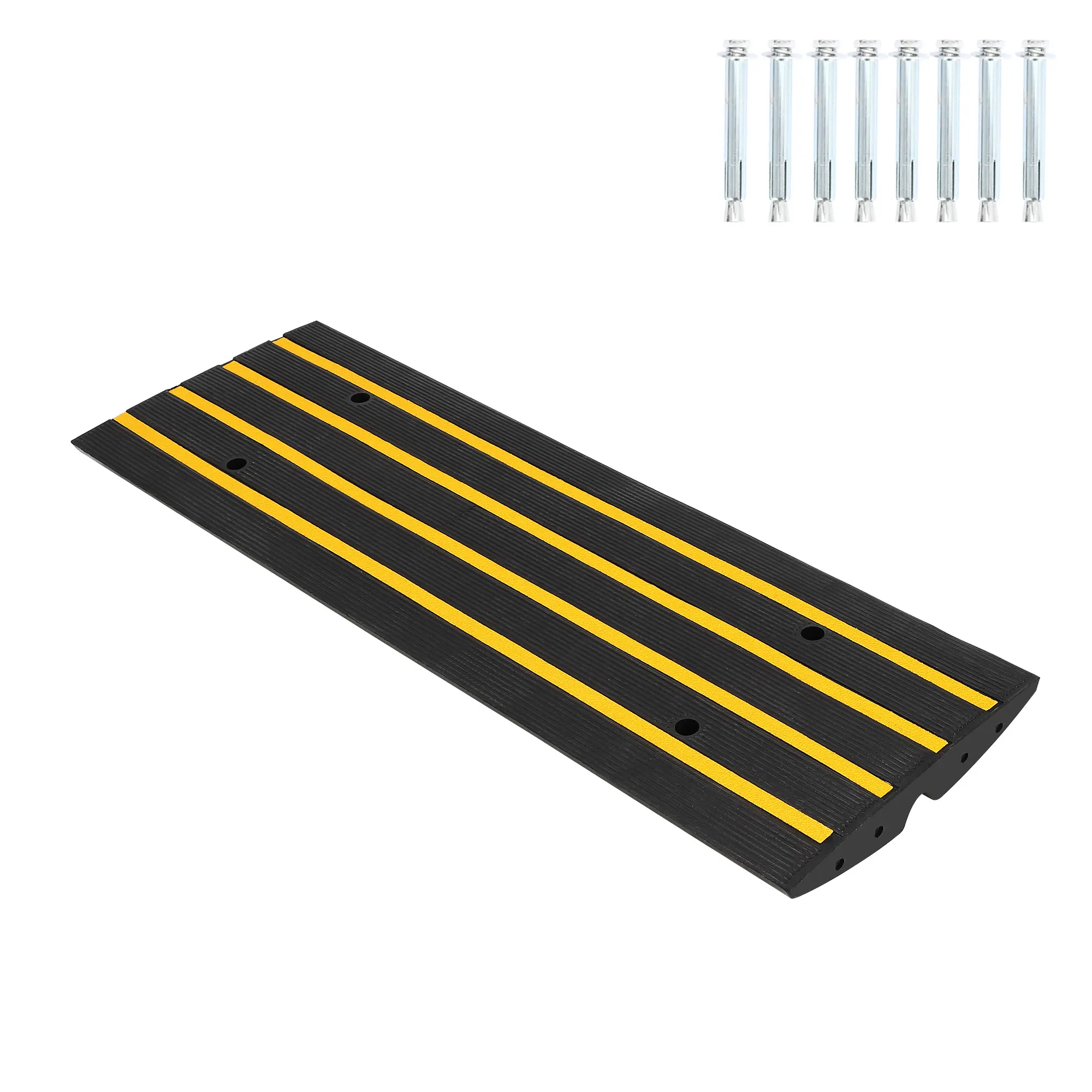 Heavy Duty Driveway Curb Ramps, 48*2.4 Inch Height, Supports up to 110000 Lbs, Equipped with Expansion Screws, Perfect for Sidewalks and Various Vehicles