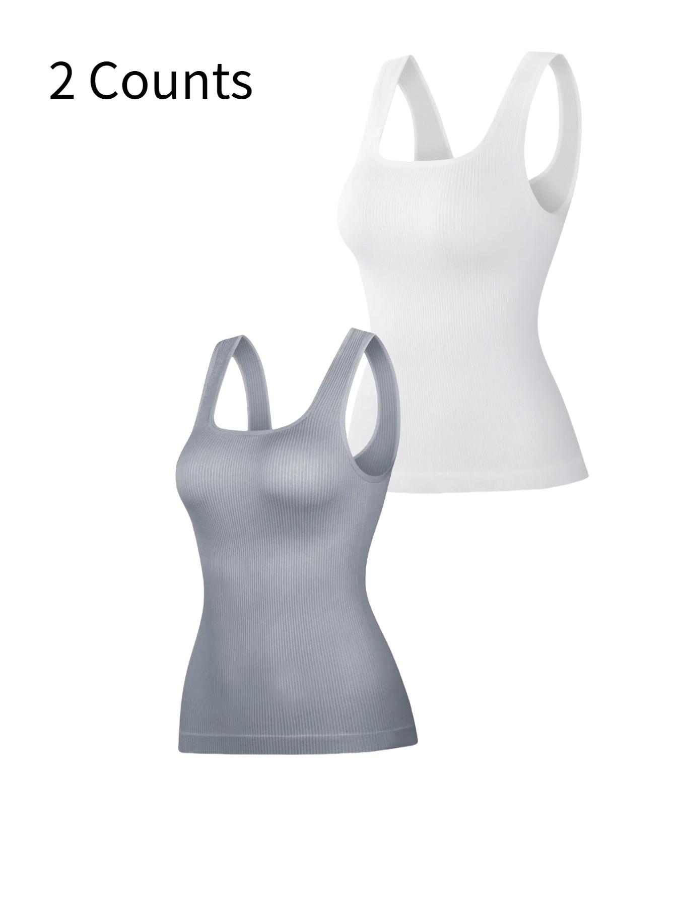 Women’s Tummy-Control Seamless Knitted Square-Neck Compression Tank Tops, Slimming Solid-Color Backless Body Shapewear for Black Friday, All Saints’ Day & Christmas, Underwear