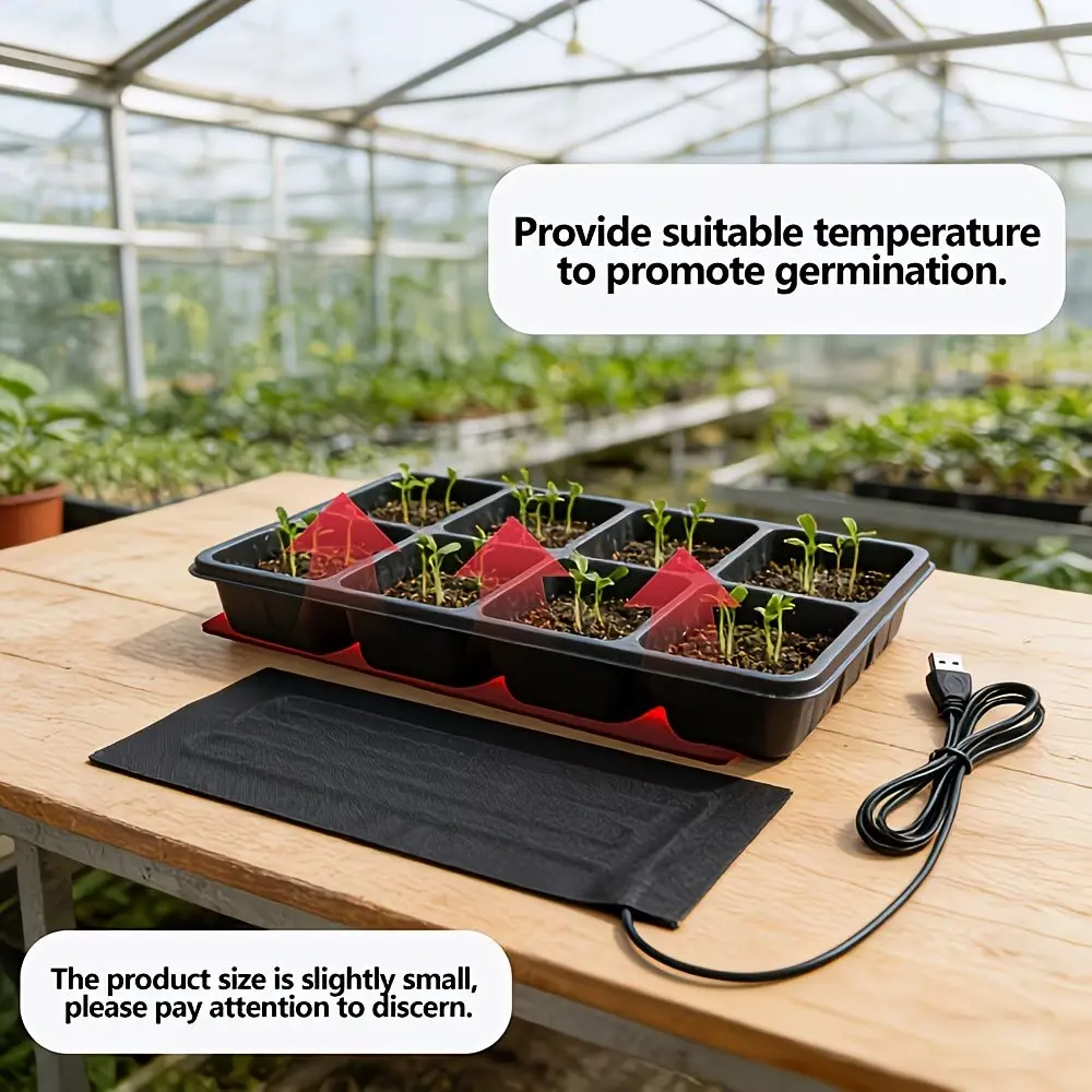 USB Plant Heating Pad, Seedling Heater, Indoor Hydroponic Tray Heater, Yeast Fermenter Heater, USB Powered, No Battery Needed