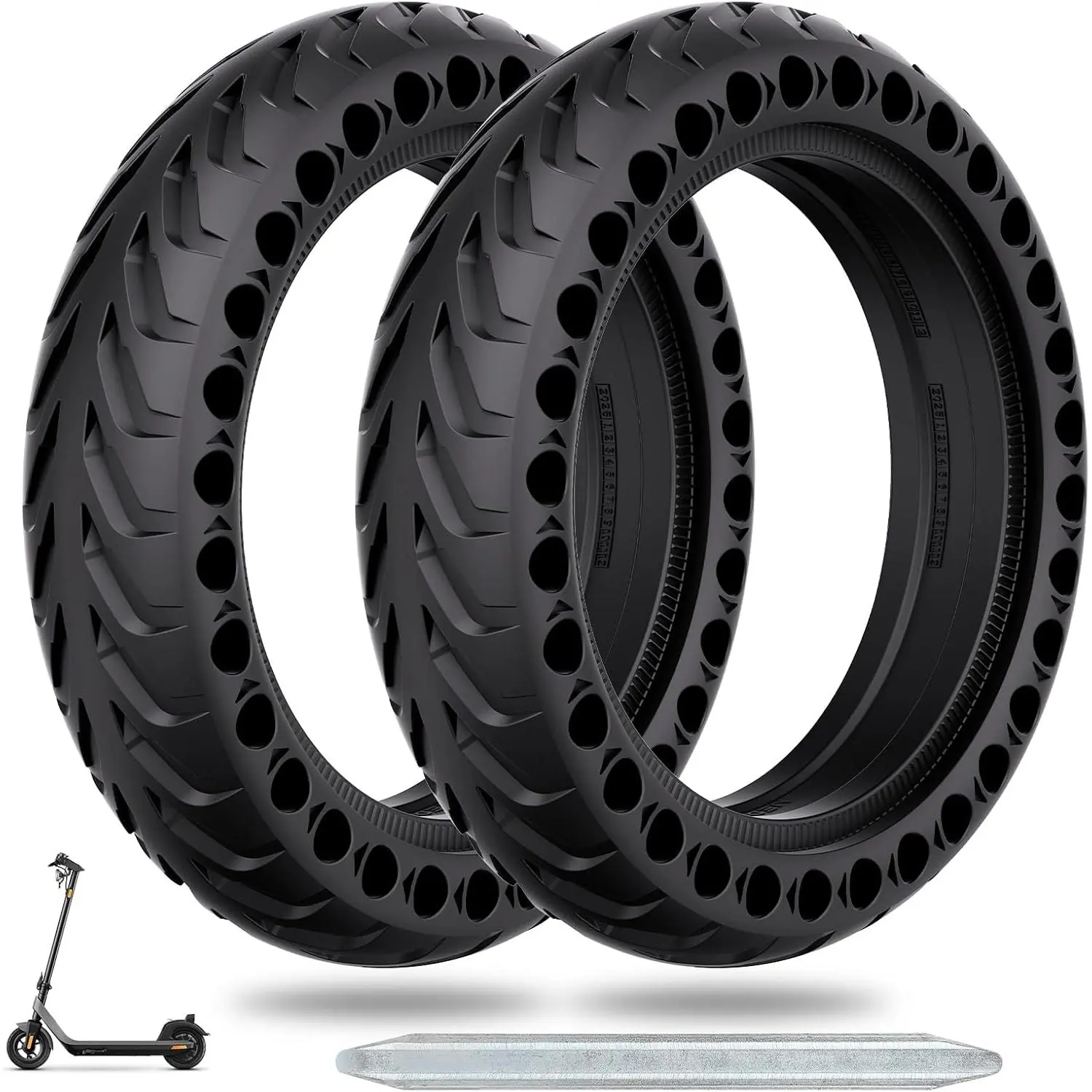 2pcs 50/75-6.1 Solid Scooter Replacement Tires, 8.5x2 in Wheels, Compatible with All 8.5 Inch Scooter Tires, 8.5 In, 50/75-6.1 Scooter Tire