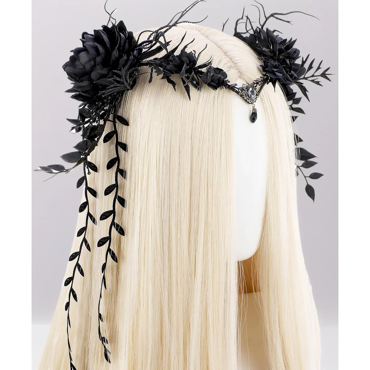 Women's Woodland Flower Crown Costume Headpiece - Forest Elf Vined Flower Crown Headband, Adults' Renaissance Styling Accessory for Renfaire Cosplay