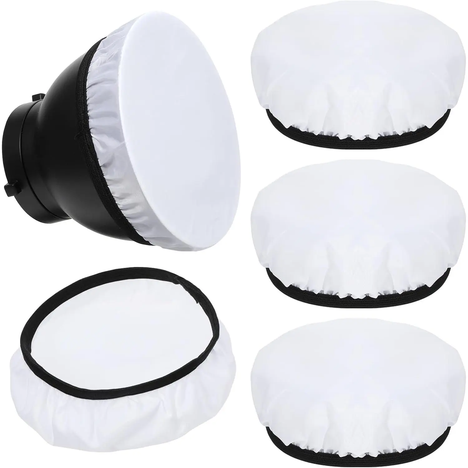 7"/18cm Light Diffuser,Soft Diffuser Lamp Cover White Lamp Shade Diffuser, for Studio Strobe Reflectors, Video  (4Pcs)