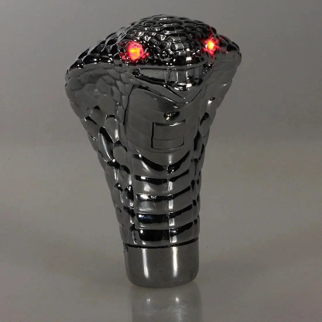 Universal Chrome Red Blue Santa Claus 3D LED Night Light Eyes Car Cobra Manual Gear Shift Knob Snake Shifter