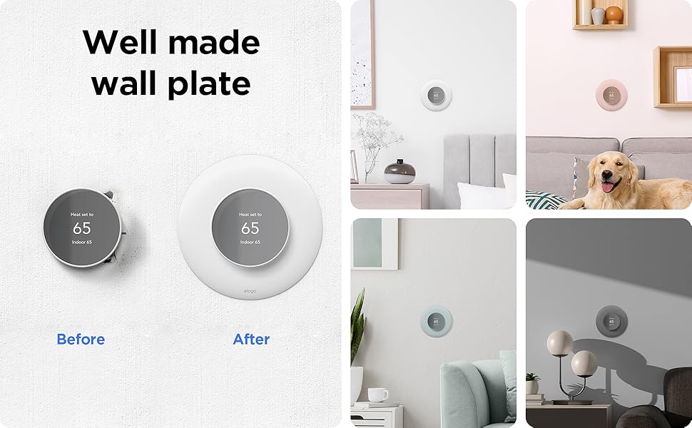 Wall Cover Plus 2 Compatible with Nest Thermostat 2020 [Charcoal] - Polycarbonate, Easy Installation, Complementary, Perfect Fit