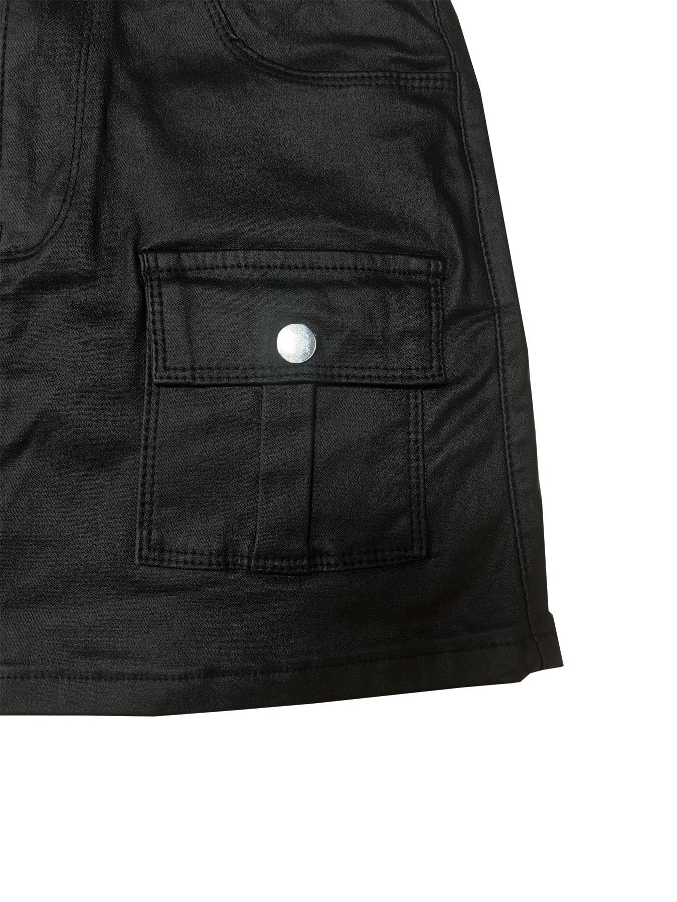 26 Valentine's Day Women's Solid PU Mini Skirt, Fashionable Chic Skirt for Daily Wear, Ideal for Night Out, Party & Daily Bottoms for All Seasons