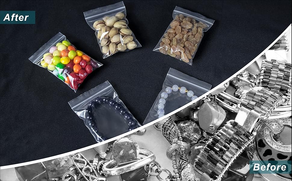 1000 Pcs Small Plastic Bags, Small Bag 2 x 2.5 Inch, Mini Bag Resealable, Small Baggies, Jewelry Bags Clear Plastic for Candy Pills Beads Diamond