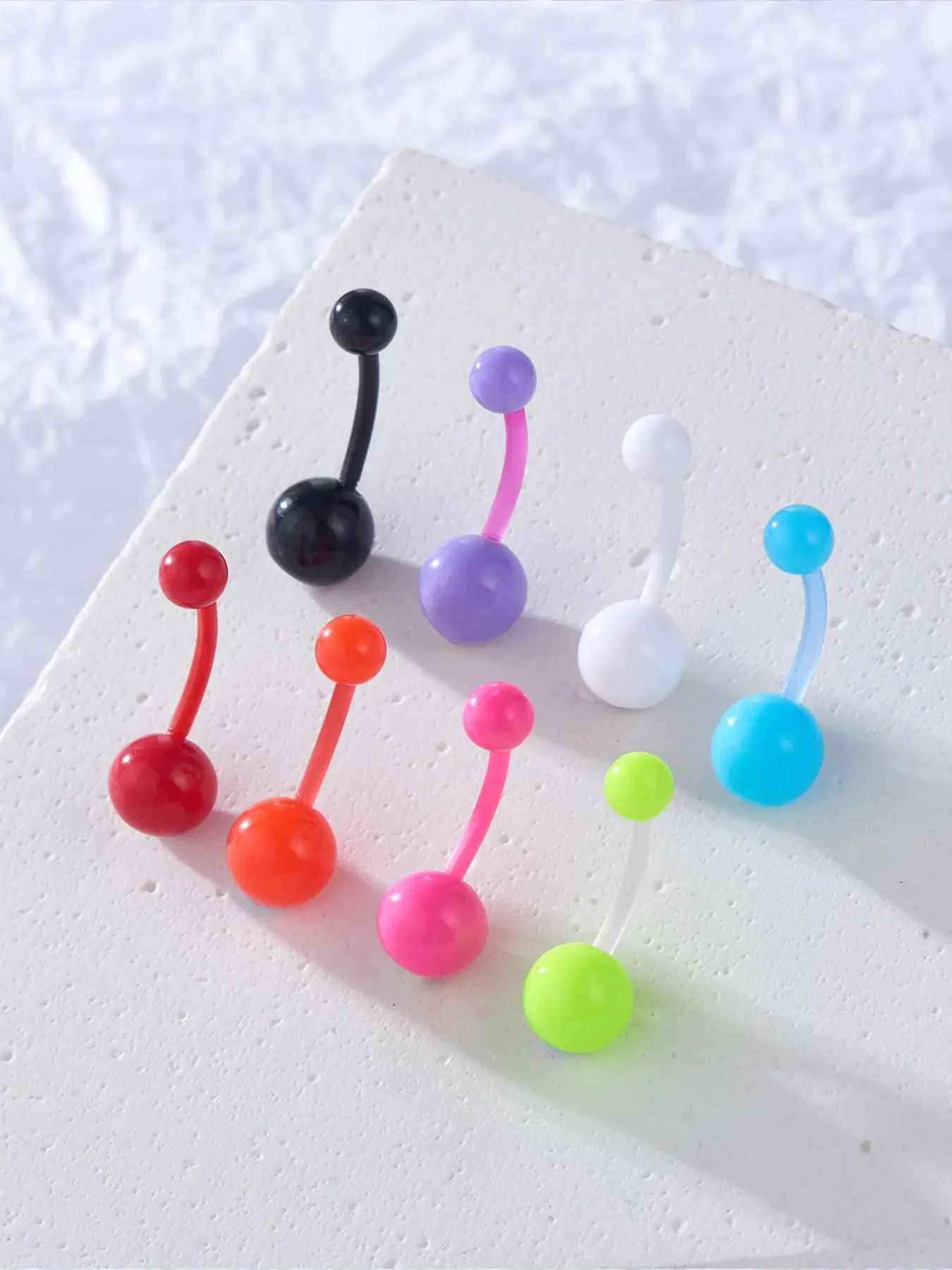 Fashionable Colorful Unique Ball Design Acrylic Material Lightweight Belly Ring, Belly Button Rings, Casual Trendy Belly Piercing Jewelry, Navel Piercing Jewelry for Women & Girls, Body Jewelry, Body Jewellery for Party, Daily Clothing Decor