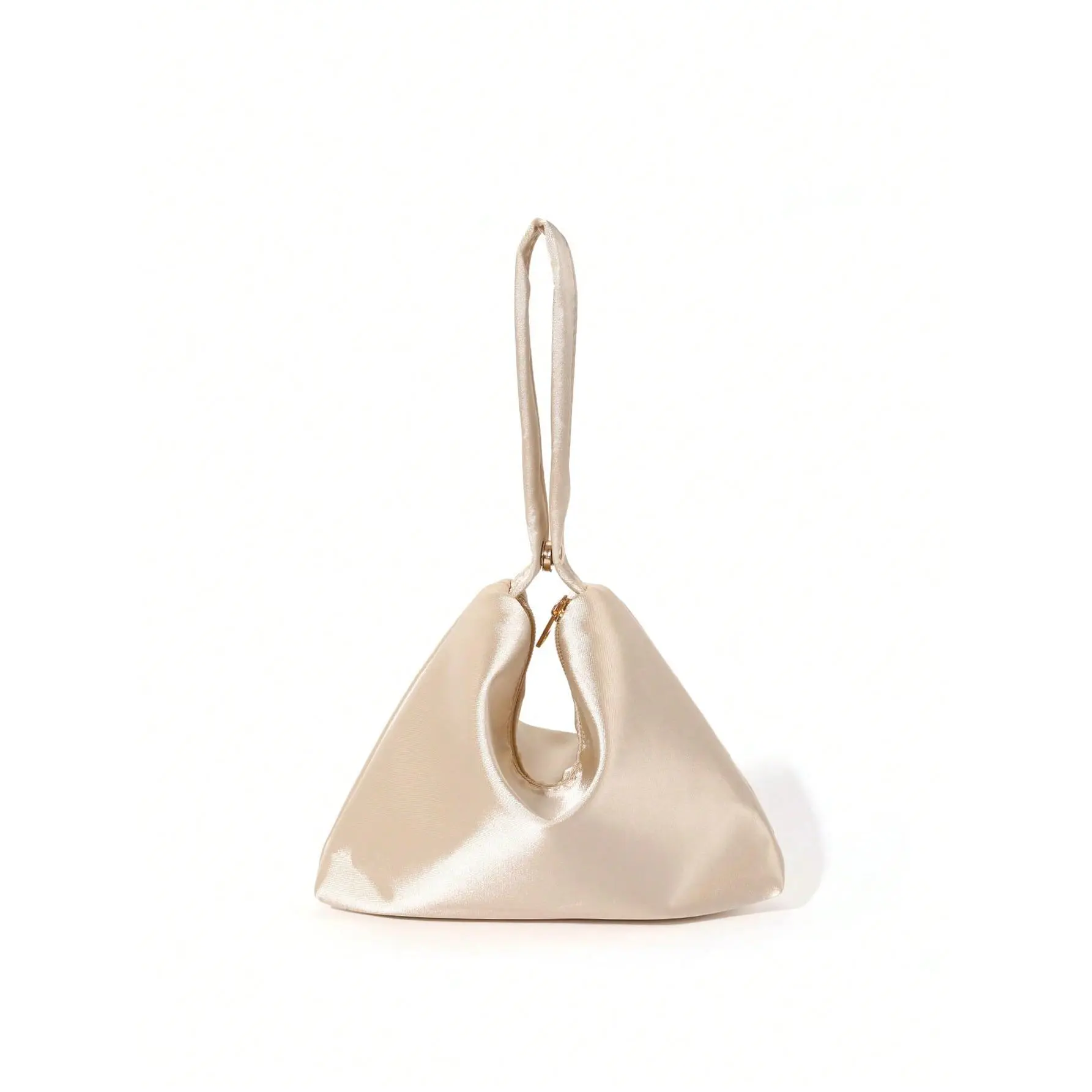 Elegant Solid Color Minimalist Faille Magnetic Triangle Handbag For Party, Wedding, Prom, Gathering,Bride