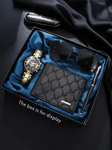 4pcs Men's Fashionable Sport Watches, Perfect Gift for Boyfriend/father, Zinc Alloy Quartz Analog Wristwatch, All Seasons Wear