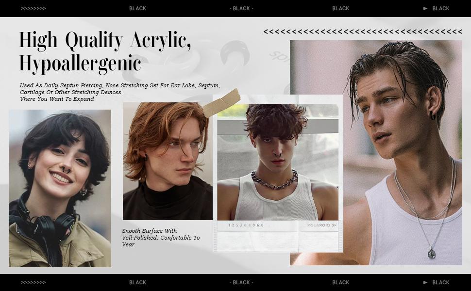 9 Pairs Pincher Tapers Septum Rings, Acrylic Buffalo Horseshoe Stretcher Expander Piercing Kit for Stretching Pierced Nose Ear Gauge 9 Size 14G - 00G 9 Pairs Pincher Tapers Septum Rings, Acrylic Buffalo Horseshoe Stretcher Expander Piercing Kit for Stretching Pierced Nose Ear Gauge 9 Size 14G - 00G