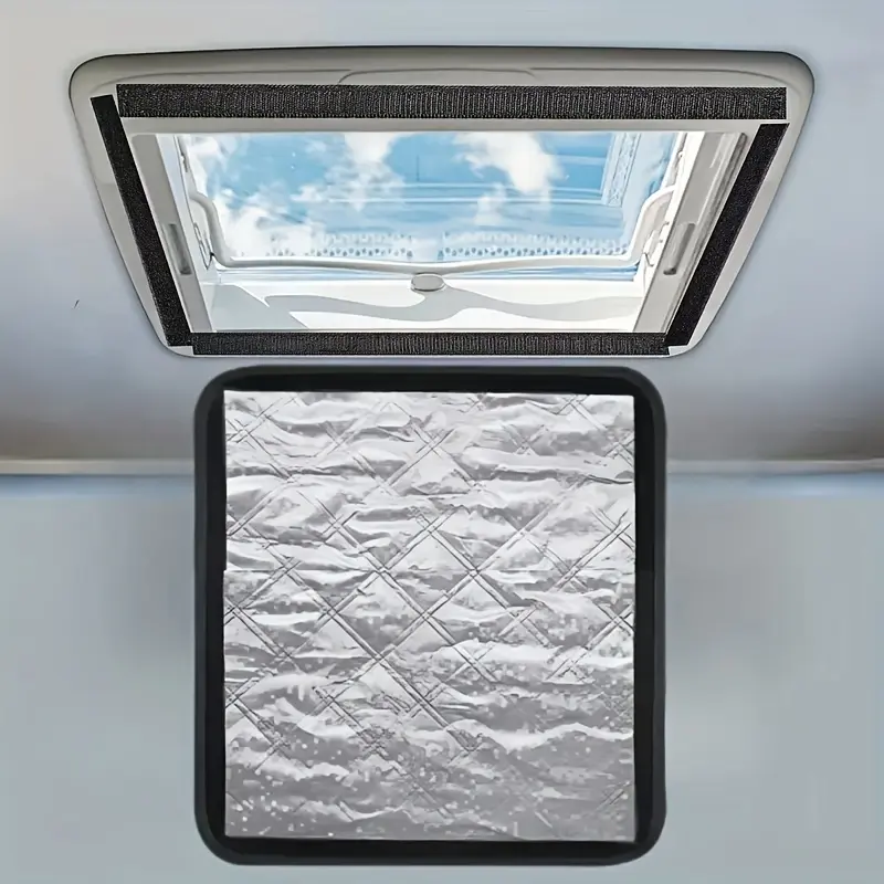 16x16 Inch RV Skylight Vent Sun Shade Cover, 3-Layer Heat Insulation UV Block Vent Insulator, Easy Install Foldable Accessory for RV Camper Travel Trailer Summer Camping Gear