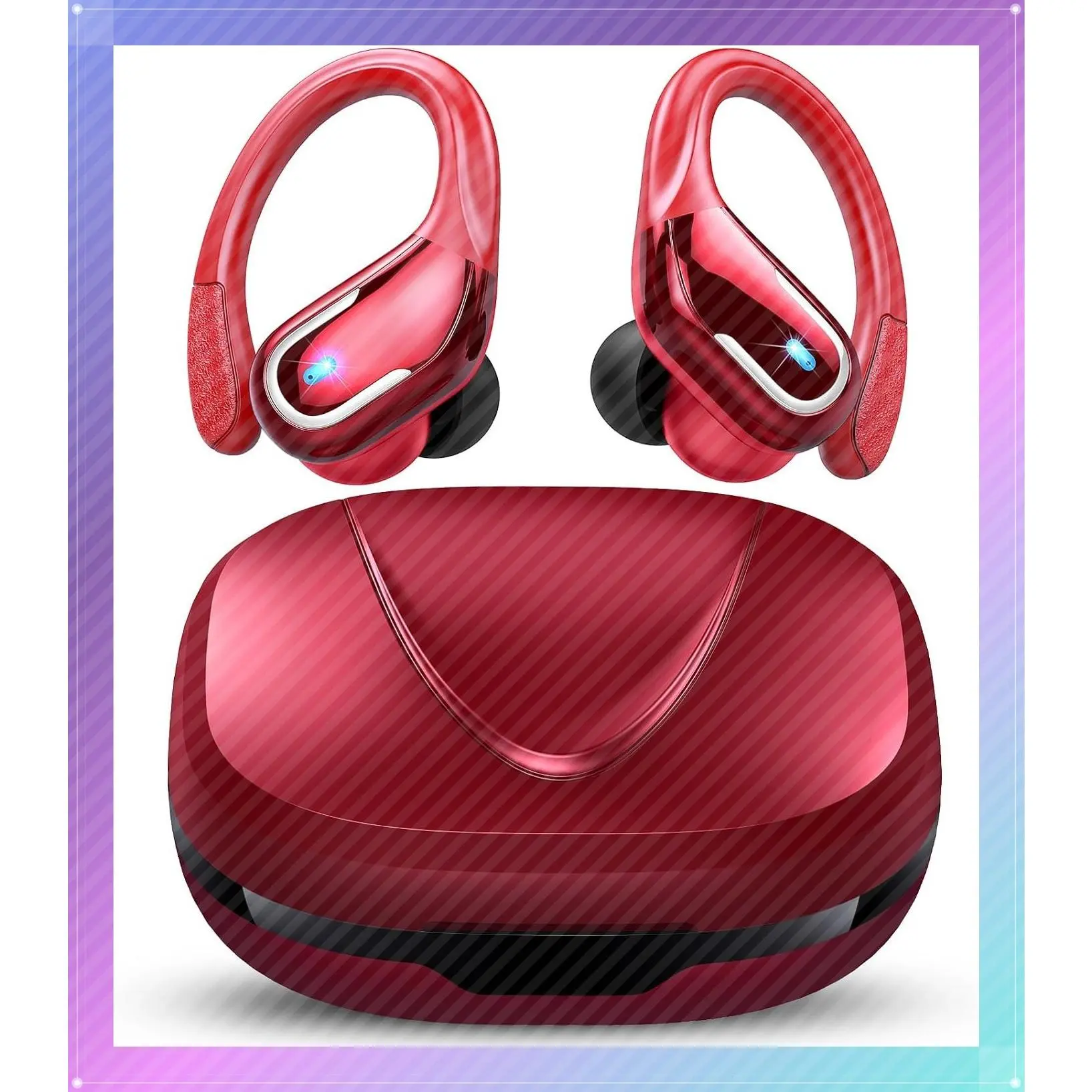 Wireless Earbuds, 75Hrs Playtime Bluetooth 5.4 Headphones IP7 Waterproof Sport Running Earphones with ENC Noise Canceling Mics, Deep Bass, Earhooks for Android iOS Workout GymGift