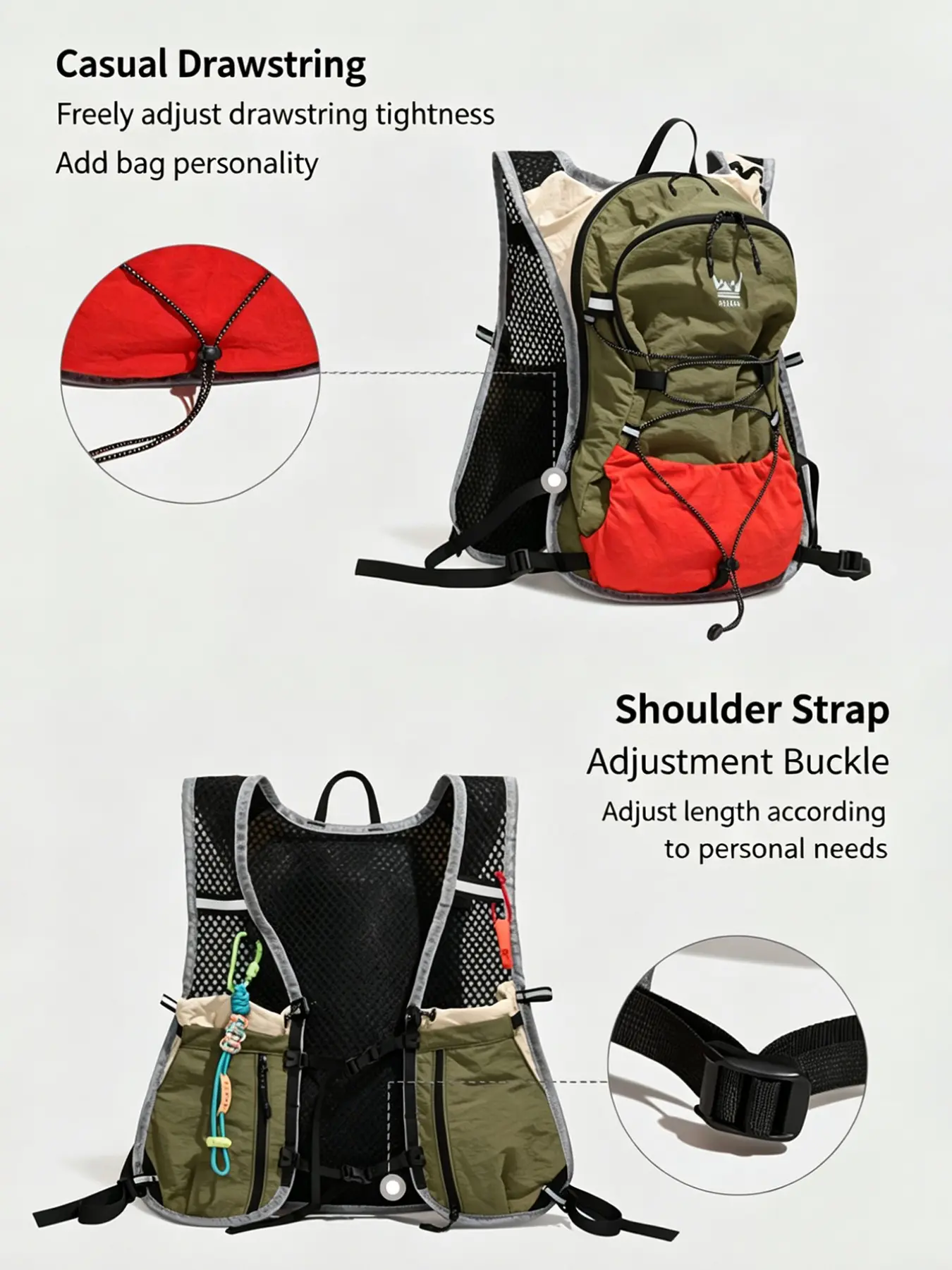 Professional Lightweight Outdoor Racing Vest, Unisex Breathable Marathon Backpack, Reflective Cycling Hiking Bag, Bicycle Backpack, Ideal for Marathons, Trail Running, Camping