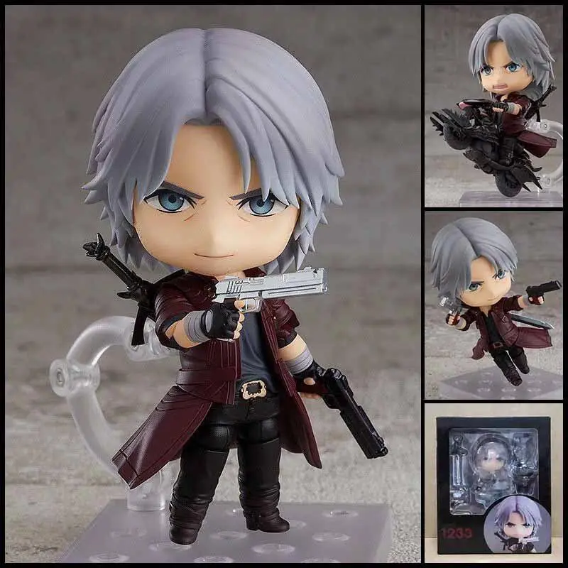 2026 new hot item Q Version Nendoroid 1233# Dante Figure Devil Series Movable Face-Changing Doll Collectible Model Desktop Gifts For Anime Lovers