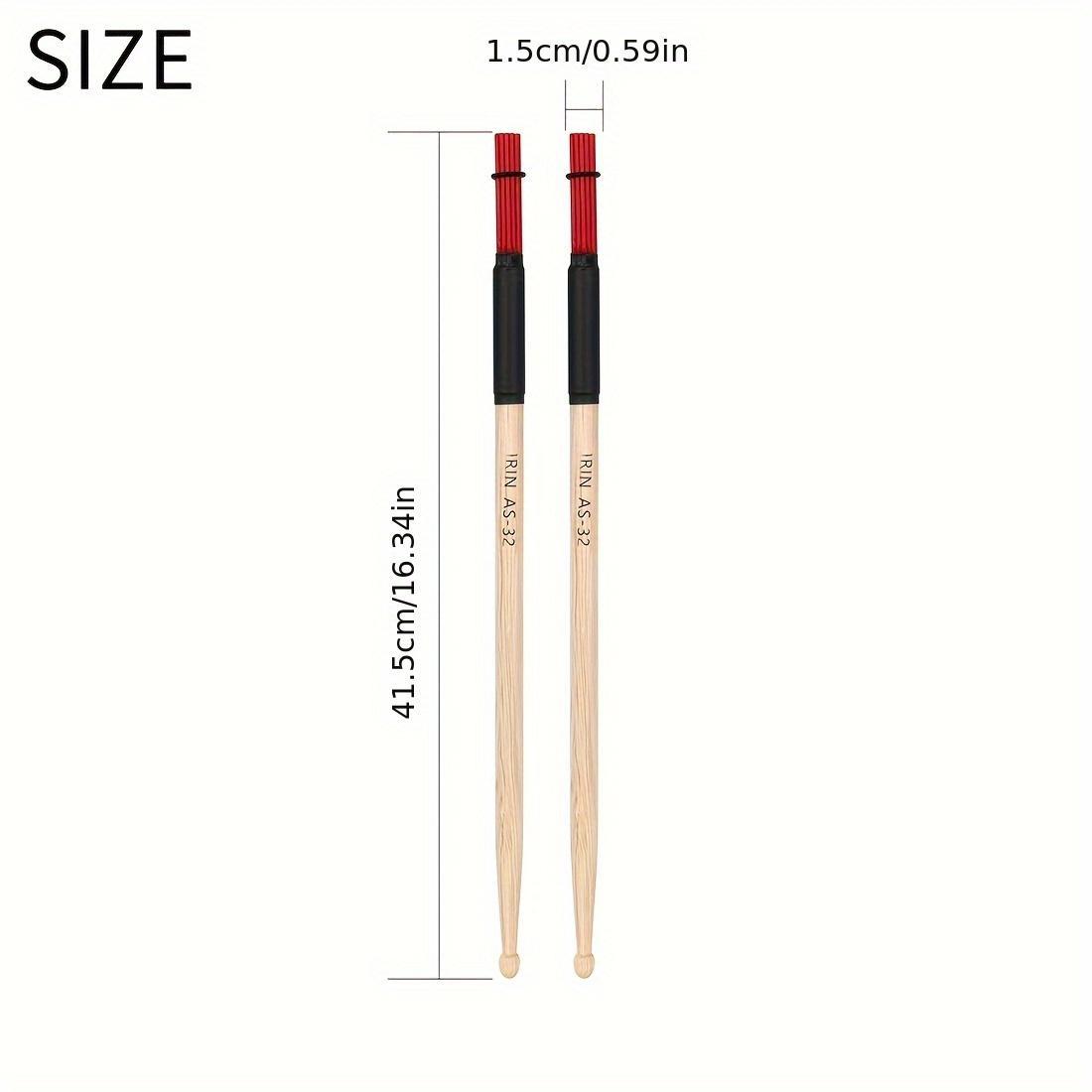 Drum Stick Brush, 2 Counts Nylon Drum Brush with Maple Wooden Handle, Music Accessories for Drum Kit, Percussion Instrument Accessories