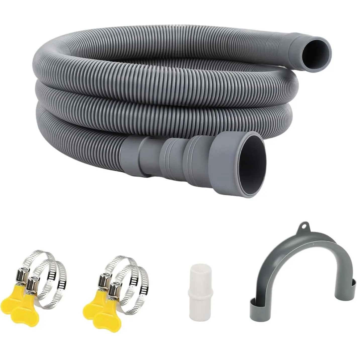 3.2ft Washing Machine Drain Hose with Clamp,  Drain Hose Extension Kit for Washer, Fit up to 1-1/2 Inch Drain Outlets