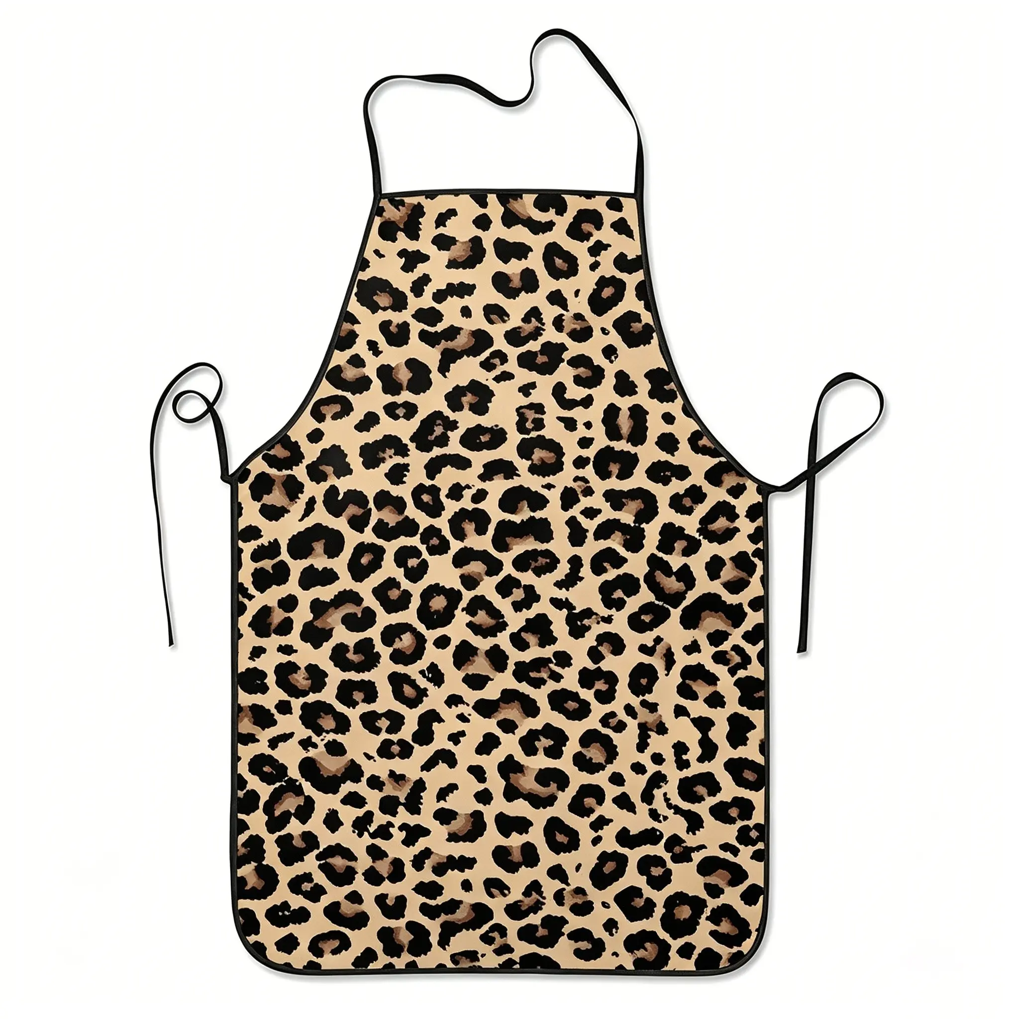 Classic Full Leopard Print Kitchen Apron, Waterproof Oilproof Retro Cooking BBQ Apron, Adjustable Neck Strap, Cute Novelty Gag Gift Apron for Women,1pc