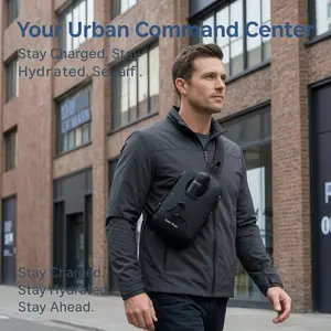 Trendy, affordable-luxury Oxford fabric shoulder bag featuring a seven-compartment design; a stylish crossbody bag with convenient storage for essentials like an umbrella and water bottle.