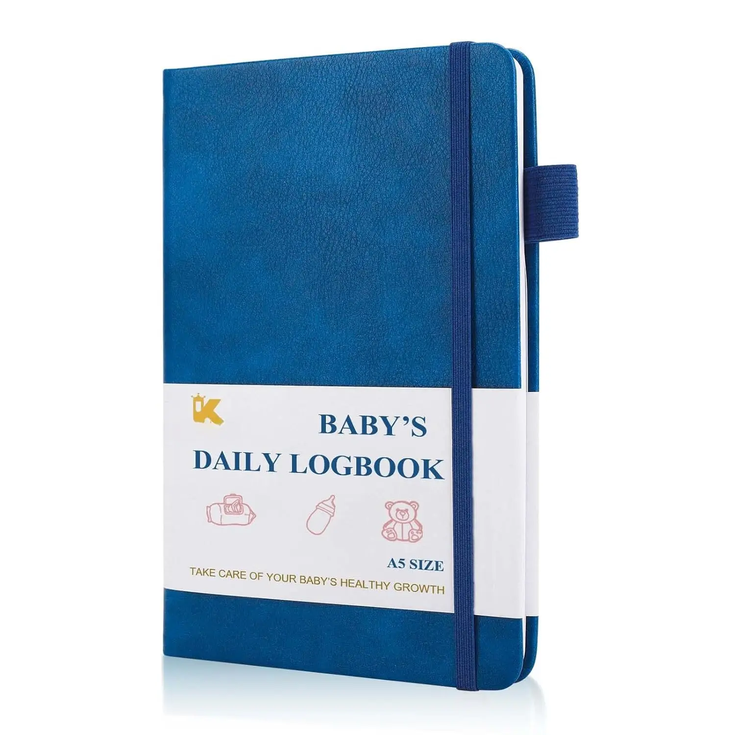 New Mothers' A5 Daily Care Planner - Acid-Free Paper Log Book for Daily Logging & Growth Tracking, 152 Easy-to-Use Pages for Sleep, Feeding, Diapers, Pumping, Marine Blue, 152 Pages