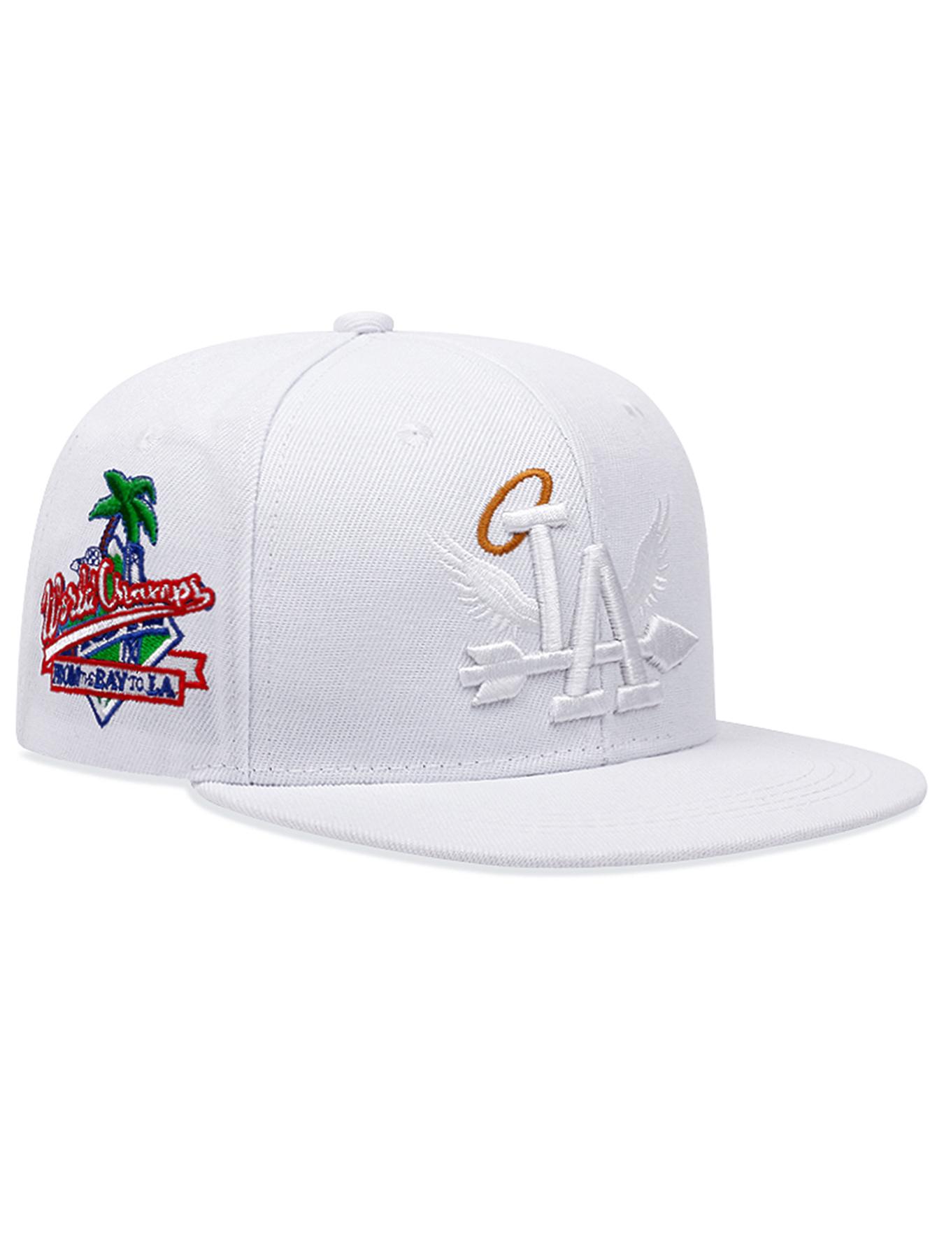 2026 Personalized New LA Wings Side Coconut Tree Embroidery, Custom Embroidered Hat, Trendy Street Hip Hop Hat Outdoor Sunshade Hat Baseball Hat Adjustable Flat Edge Hat Suitable for Men and Women Adjustable Snapback Cap