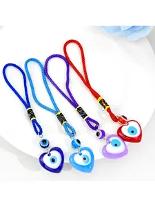 2pcs Contrast Size Bead Lanyard, Couple Keepsake for Long-distance Relationship