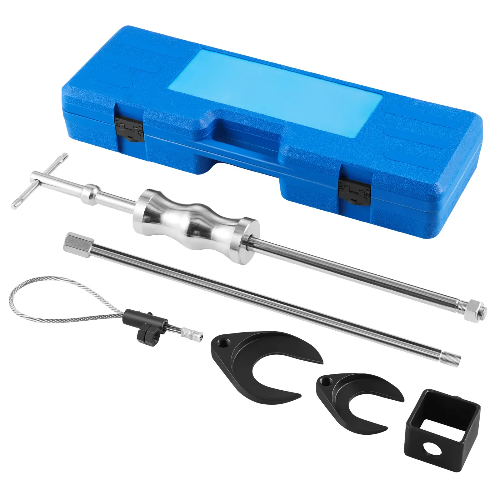 Inner CV Axle Puller Tool Set with 5/8 in-18 Slide Hammer & 2-Inch 2.5-Inch CV Joint Fork Adapter, Inner CV Joint Removal Tool Kit, Heavy Duty Front Wheel Drive Axle Puller Slide Hammer Set