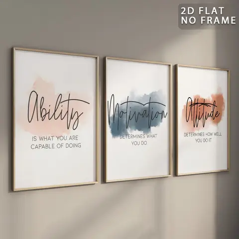 Modern Watercolor Inspirational Quotes Unframed Poster, 3 Counts/set Colorful Artwork Wall Painting, Home Wall Art, Home Decor Prints for Office, Bedroom, Living Room, Decor, Decoration Items