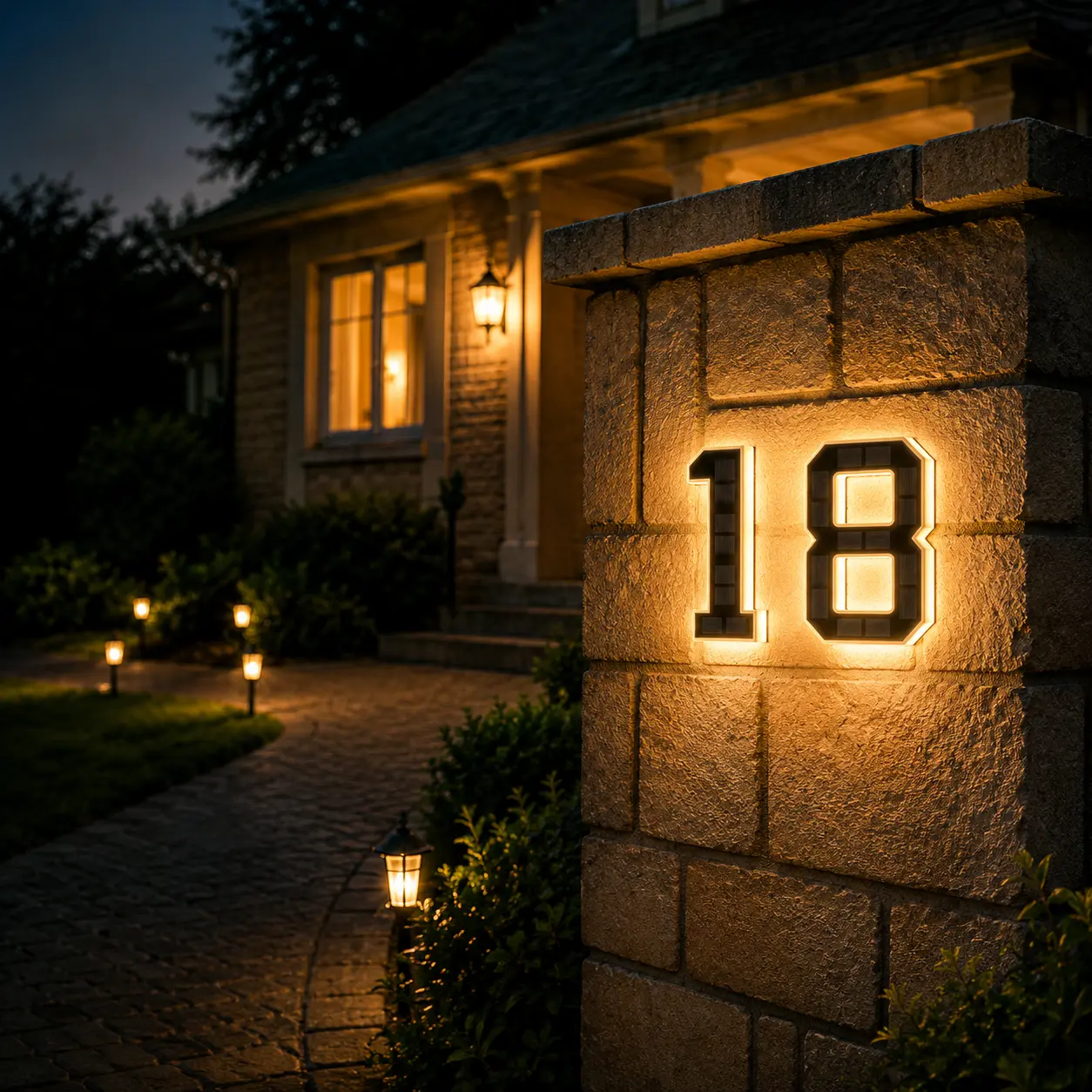 Solar Lighted 9/6.7/4.7 Inch House Numbers for Outside, Waterproof LED Address Numbers Signs , House Numbers Light,Modern Farmhouse Illuminated Sign Decor illuminate exterior modern house number diy personalisation Signage Personalized Plaque door