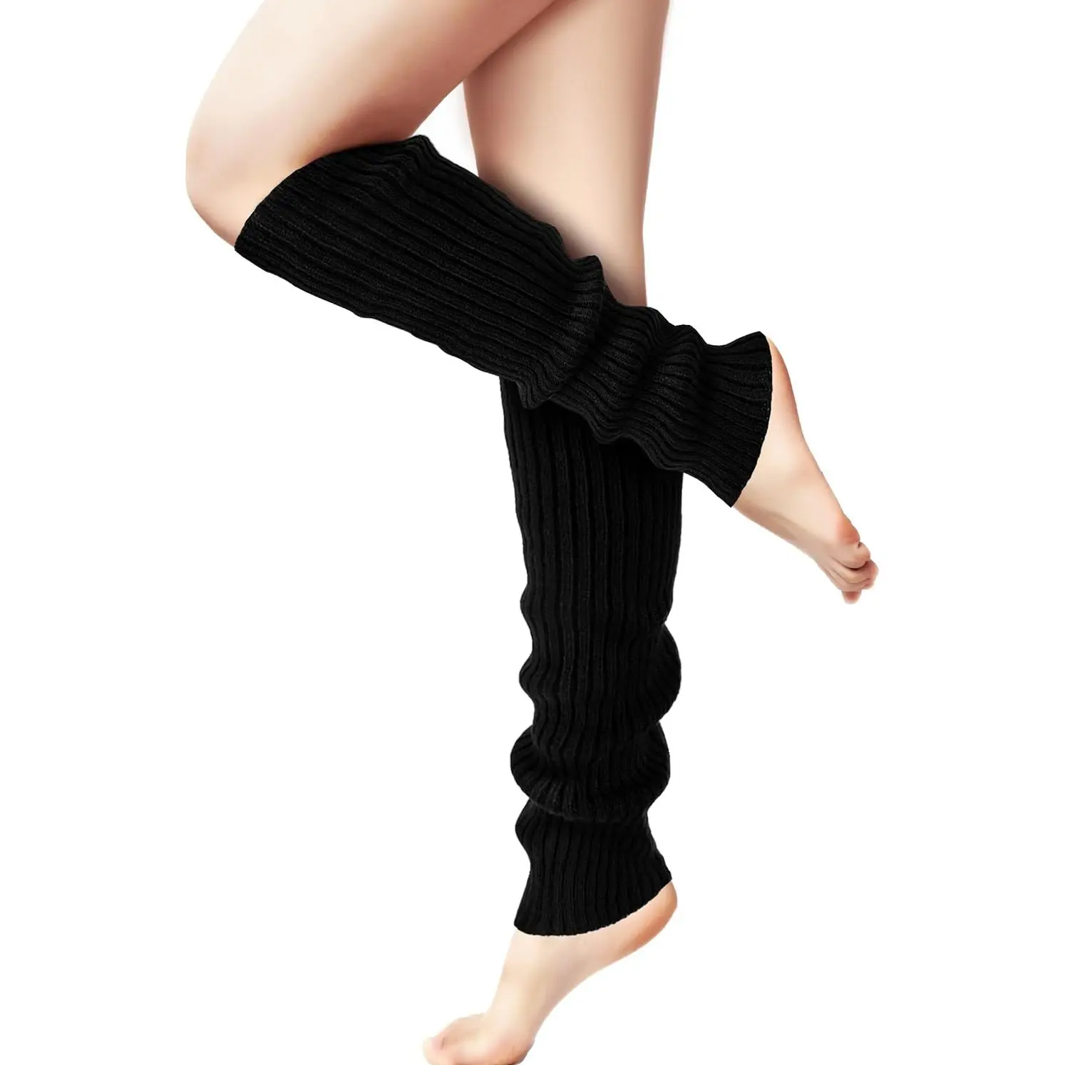 Women's Knit Leg Warmers, Fashionable Long Socks for Sports, Party, Yoga, Winter Accessories, 1 Pair, Comfortable and Stylish, Knitted