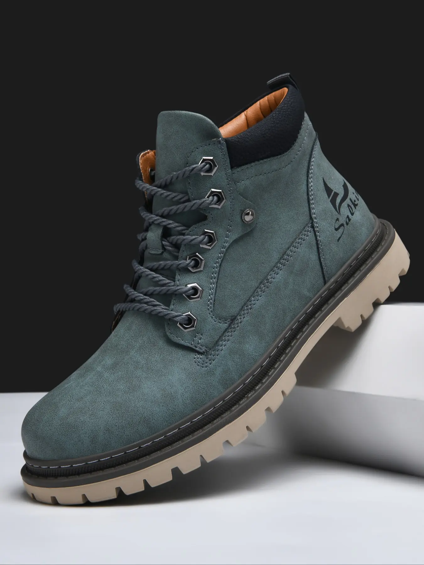 Men's Fashionable Solid Color Lace Up Ankle Boots, Casual Comfortable Non-slip Boots for Outdoor, Male All-match Round Toe Shoes for Daily Wear, Boy