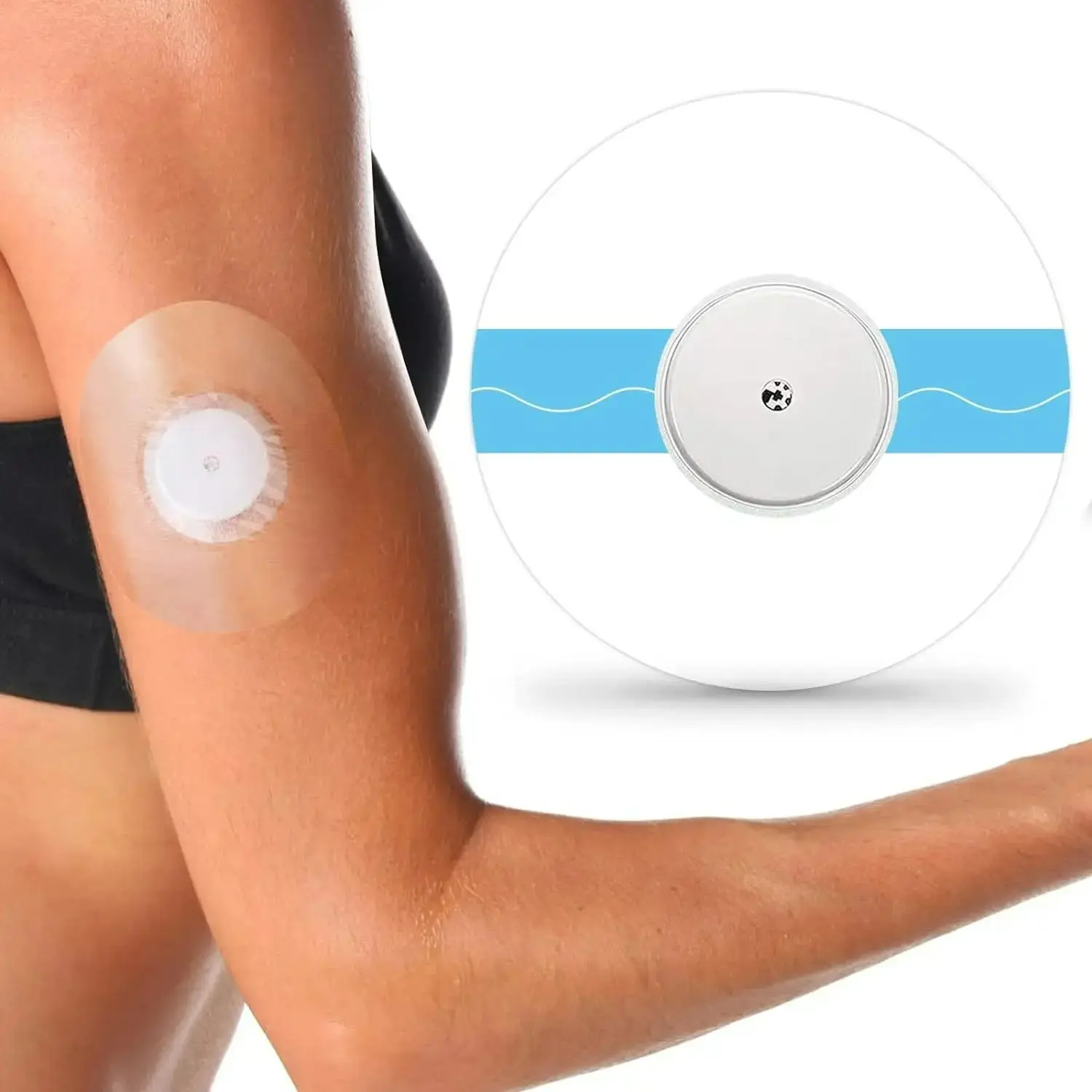 70 pieces of sensor patch - suitable for Freestyle Libre 2/3 latex free patch, 3.54 inches, transparent pre cut CGF cover tape, no adhesive in the center, strong adhesion, providing long-term protection (product does not include sensors)