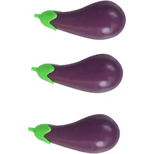 BESTonZON 3pcs Eggplant Shape Squeezing Toy Decompression Relief Plaything for Relief Material for Adults and Boys and Girls Fun Sensory