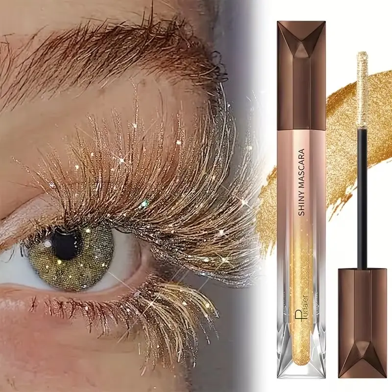 Shiny Mascara, Silver Color, Waterproof Smudgeproof, Volumizing Curling, Suitable for All Skin Types