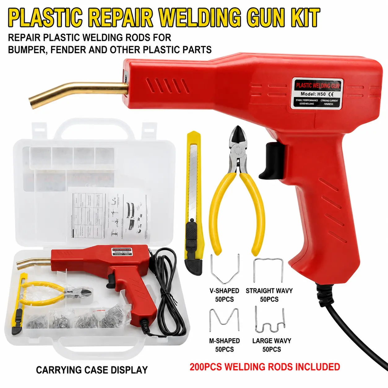 Upgraded Car Plastic Welder Kit with Pure Copper Transformer, Welding Staples for Automotive Plastic Parts Repair on Cars, SUVs, Trucks