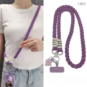 Women's Long Braided Smartphone Lanyard Crossbody - Shipping Included, Tech Accessories for Mobile/Cellphone, Instagram-Style Outdoor Strap, Ideal for Travel, Shopping,summerwins