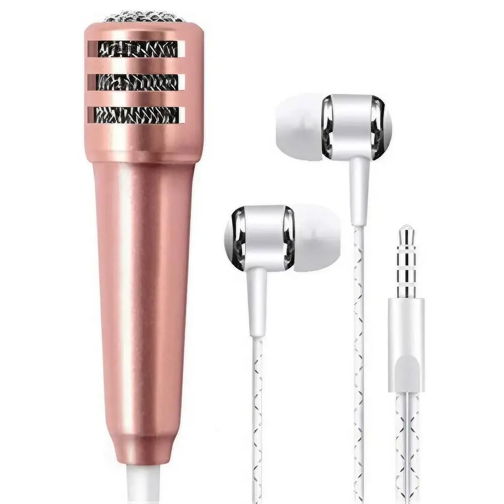 Mini Karaoke Condenser Microphone Small and Powerful Portable Stylish Singing Handheld Microphone for Mobile Phones, Tablets, Laptops and PC